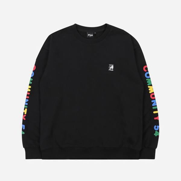 Fila Community 54 Women's Sweatshirts - Black,NZ 980-56021